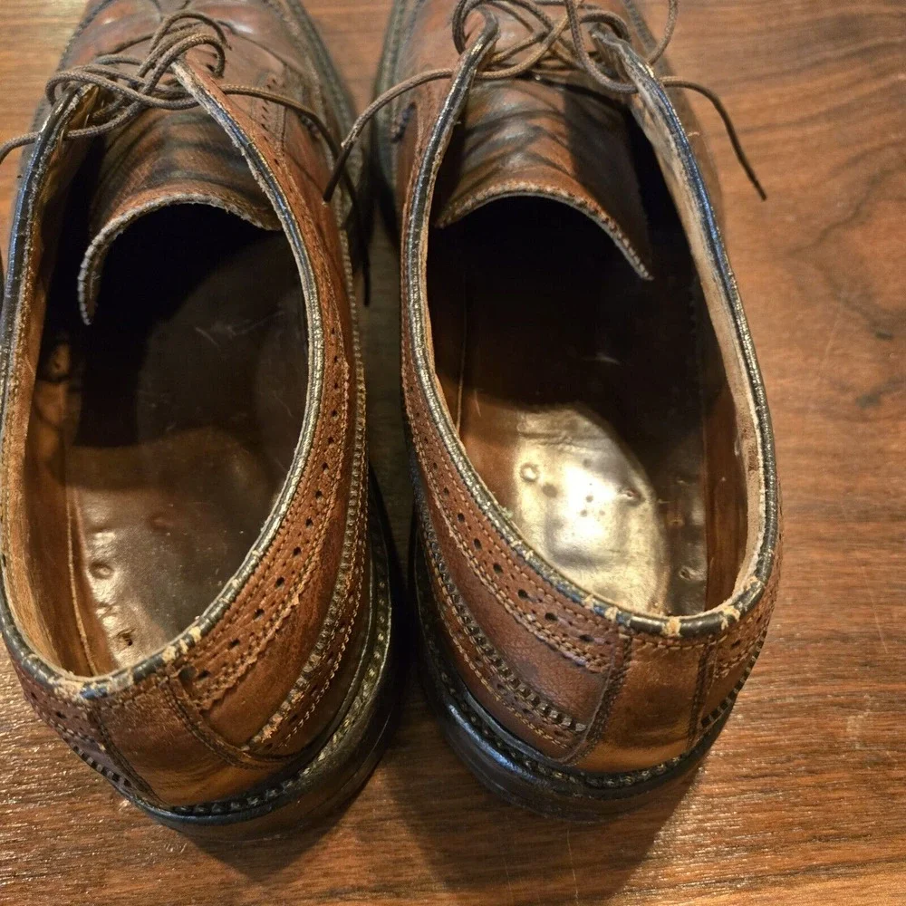 Vtg Florsheim Imperial Shoes Leather Wing-Tip‎ Brown 610750 Mens 11D